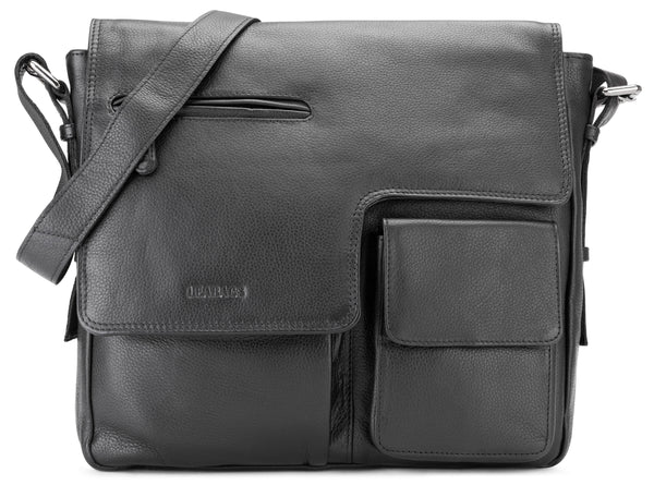 Leabags Birmingham Umhängetasche Schultertasche Laptoptasche aus echtem Leder im Vintage Look - LEABAGS