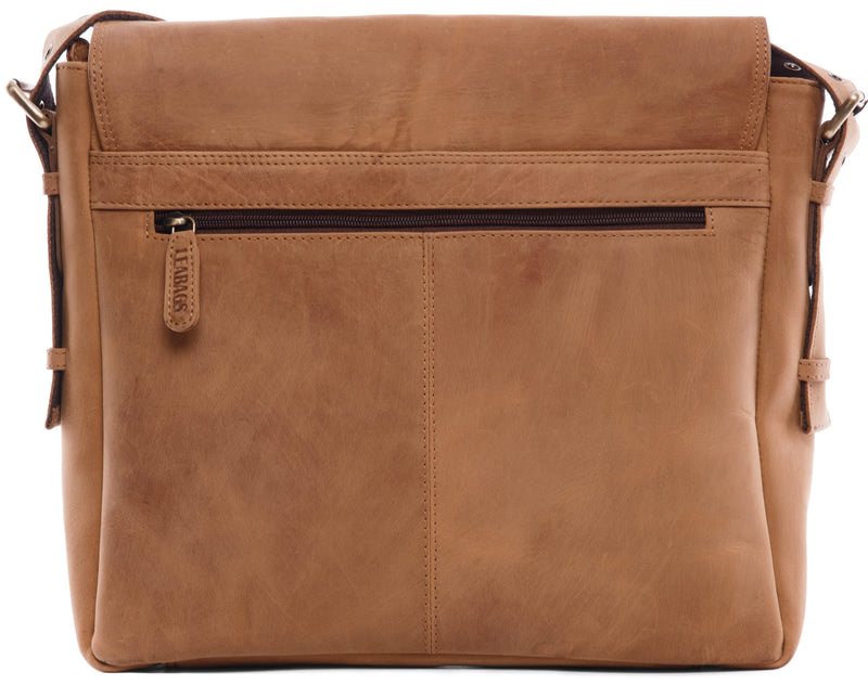 Leabags Birmingham Umhängetasche Schultertasche Laptoptasche aus echtem Leder im Vintage Look - LEABAGS