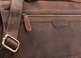 Leabags 'Dublin' Aktentasche Echt-Leder Umhängetasche Laptop 15 Zoll Schultertasche - LEABAGS