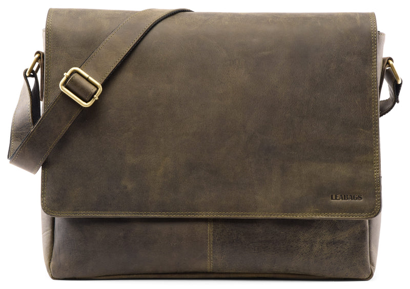 Leabags Oxford Umhängetasche Laptoptasche 15 Zoll aus Leder im Vintage Look - LEABAGS