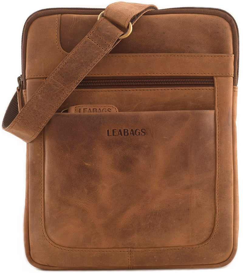 Leabags Detroit Umhängetasche aus echtem Büffel-Leder im Vintage Look - LEABAGS