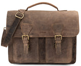 Leabags Scottdale Aktentasche 15 Zoll Laptoptasche aus echtem Leder im Vintage Look - LEABAGS