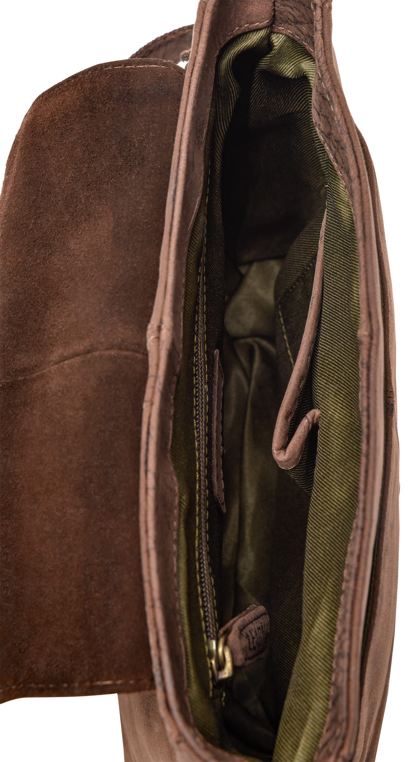 Leabags Washington Umhängetasche aus echtem Büffel-Leder im Vintage Look - LEABAGS