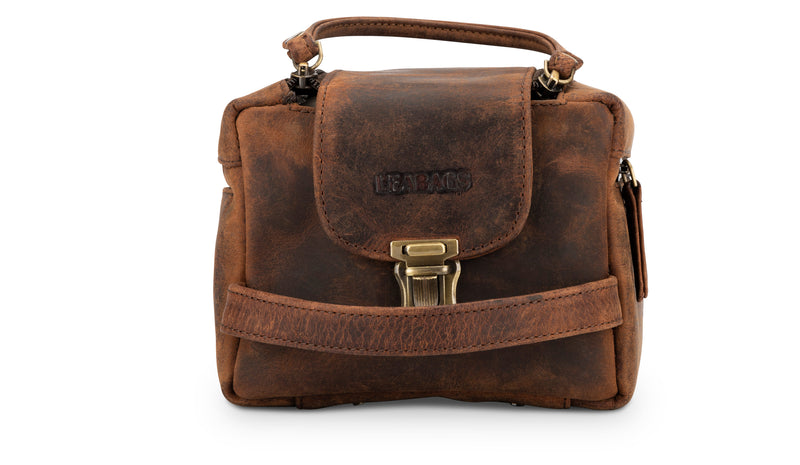 LEABAGS Palm Bay Kulturbeutel aus echtem Büffel-Leder im Vintage Look