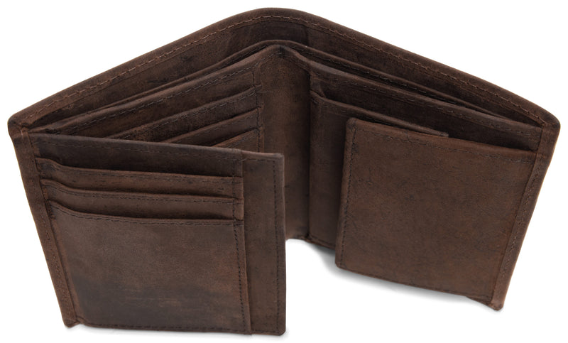 Leabags Indianapolis Geldbeutel aus echtem Büffel-Leder im Vintage Look - LEABAGS