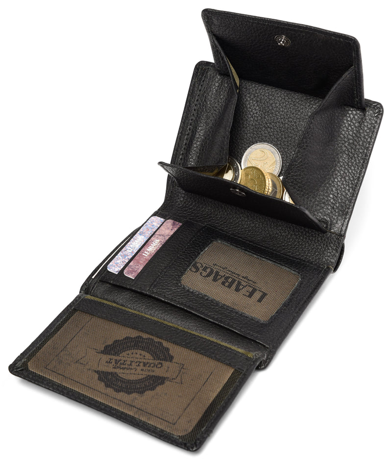Leabags Indianapolis Geldbeutel aus echtem Büffel-Leder im Vintage Look - LEABAGS