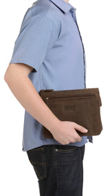 Leabags Jakarta Schreibmappe aus echtem Kalbs-Leder im Vintage Look