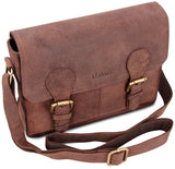 Leabags Wellington Messenger Bag aus echtem Büffel-Leder im Vintage Look