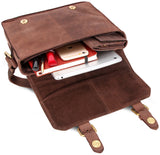 Leabags Wellington Messenger Bag aus echtem Büffel-Leder im Vintage Look