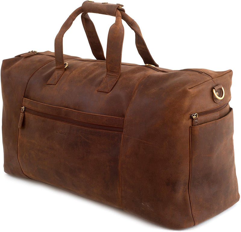 Leabags Sydney Reisetasche aus echtem Büffel-Leder im Vintage Look