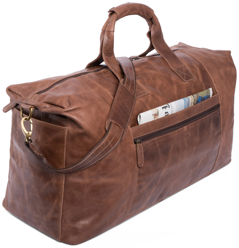 Leabags Sydney Reisetasche aus echtem Büffel-Leder im Vintage Look - LEABAGS