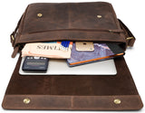 Leabags Acapulco bandolera maletín maletín para portátil de 15 pulgadas de piel genuina con aspecto vintage