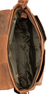 Leabags Cambridge bandolera bolso de hombro bolso para portátil 15 pulgadas de cuero natural