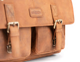 Leabags Cambridge bandolera bolso de hombro bolso para portátil 15 pulgadas de cuero natural
