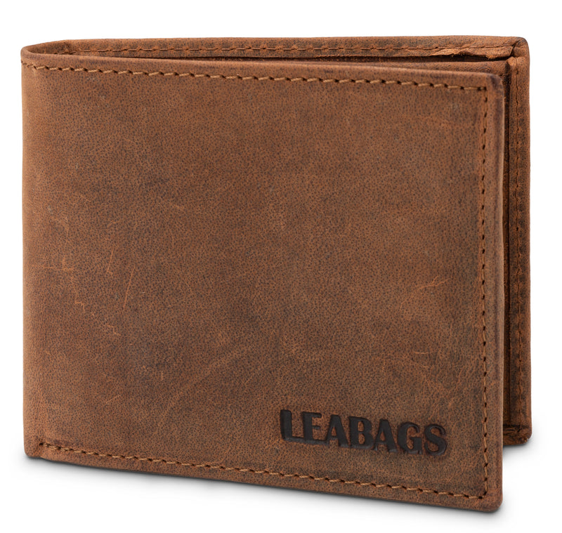 Cartera de hombre Leabags Springfield hecha de cuero de búfalo real