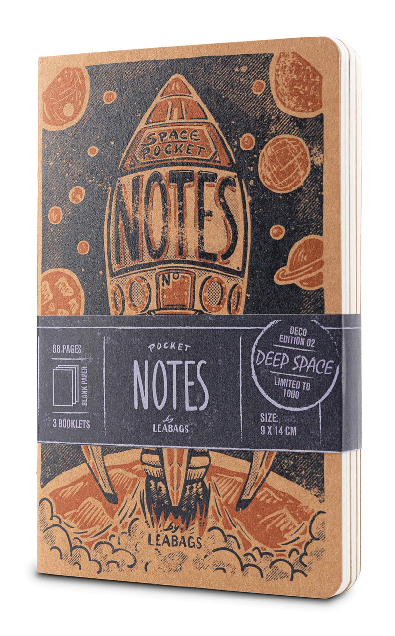 Leabags Pocket Notes Deco Edition Notizbücher 68 Seiten- 3er Pack - LEABAGS