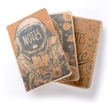 Leabags Pocket Notes Deco Edition Notizbücher 68 Seiten- 3er Pack - LEABAGS